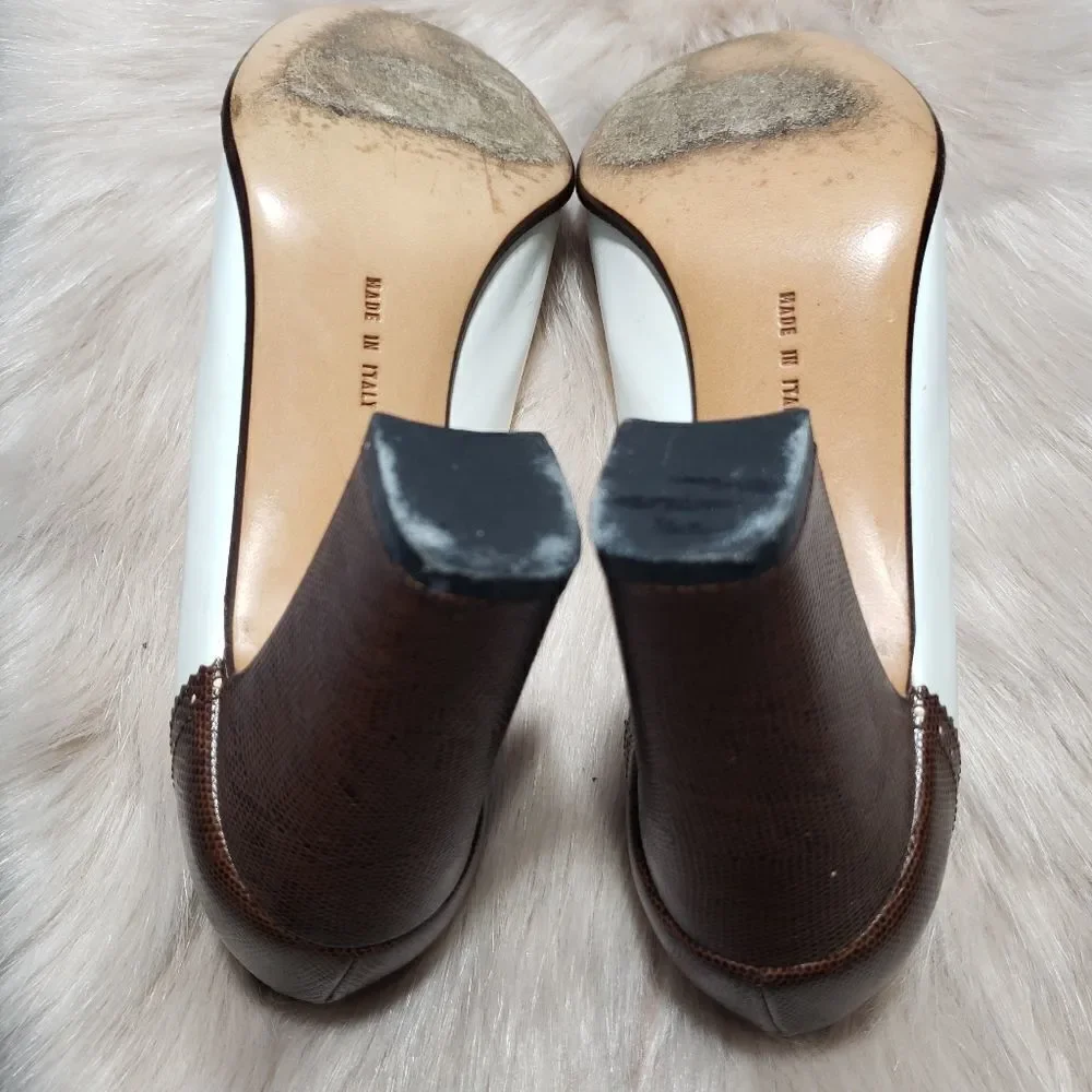 Salvatore Ferragamo Black and White Saddle shoes H